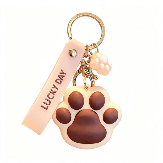 Soft Silicone Paw Keychain